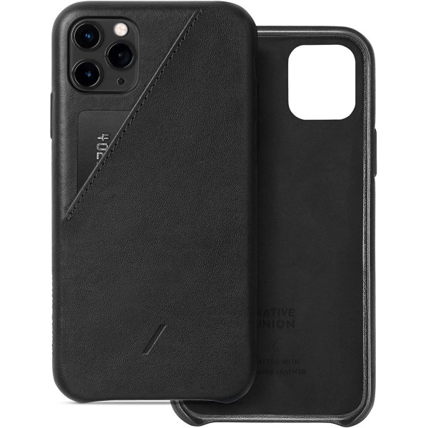 Native Union Clic Card Δερμάτινη Θήκη προστασίας για Apple iPhone 11 Pro Max με υποδοχή για κάρτες – μαύρη