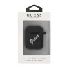 Guess Vintage Script White Logo Θήκη προστασίας από σιλικόνη για Apple Airpods 1/2 (Μαύρη/Λευκή)