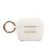 Guess Printed Logo Silicone Case Θήκη προστασίας από σιλικόνη για Apple Airpods Pro (White/Glitter)