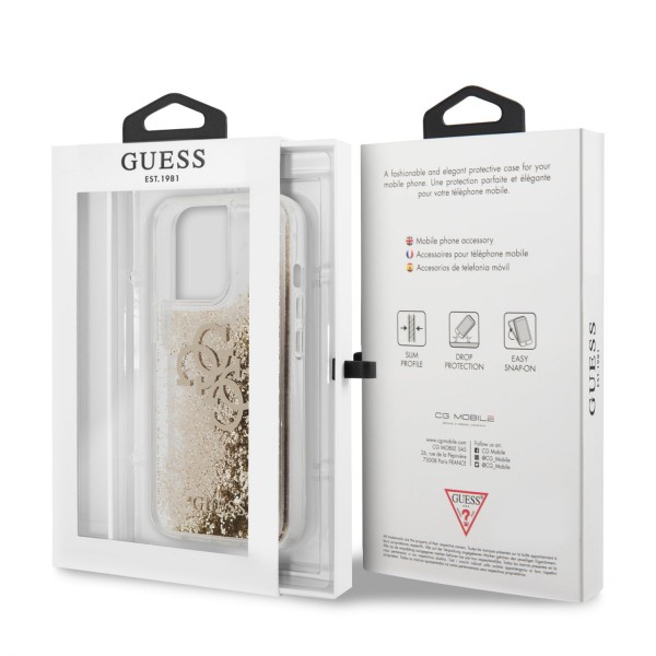 Guess “4G Logo Collection” Θήκη προστασίας – iPhone 13 Pro (Clear/Glitter Gold)