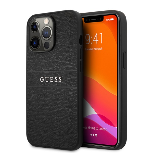 Guess Saffiano Hard Case Θήκη προστασίας από δερματίνη – iPhone 13 Pro (Μαύρο)