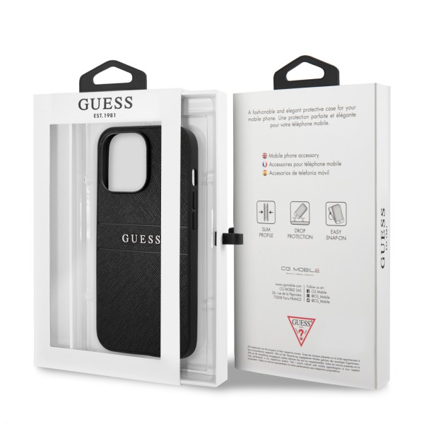 Guess Saffiano Hard Case Θήκη προστασίας από δερματίνη – iPhone 13 Pro (Μαύρο)