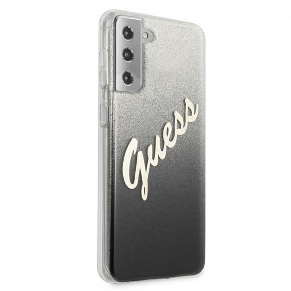 Guess Glitter Gradient Script Logo Θήκη προστασίας από σιλικόνη – Samsung Galaxy S21 (Black/Glitter)