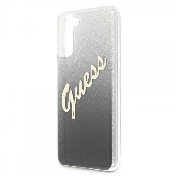 Guess Glitter Gradient Script Logo Θήκη προστασίας από σιλικόνη – Samsung Galaxy S21 (Black/Glitter)