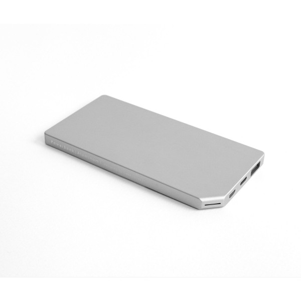 DesignNest PowerBank |Slim| Aluminium 5.000mAh microUSB/Lightning - Ασημί