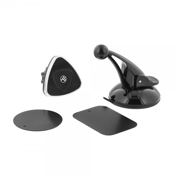 Tellur Phone Suction Cup Magnetic Holder Μαγνητική βάση στήριξης Smartphone ταμπλώ αυτοκινήτου (Black - TLL171041)