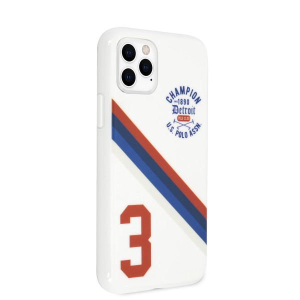 U.S. Polo Assn. “Detroit 3 Stripes Collection” Θήκη προστασίας από πολυκαρβονικό – iPhone 11 Pro (Λευκό – USHCN58PCDGS)