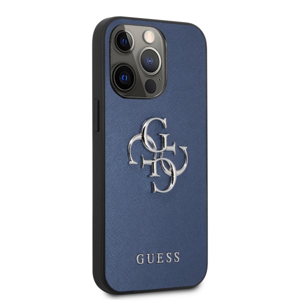 Guess “4G Logo Collection” Hard Case PU Leather Θήκη προστασίας από δερματίνη – iPhone 13 Pro (Μπλε)