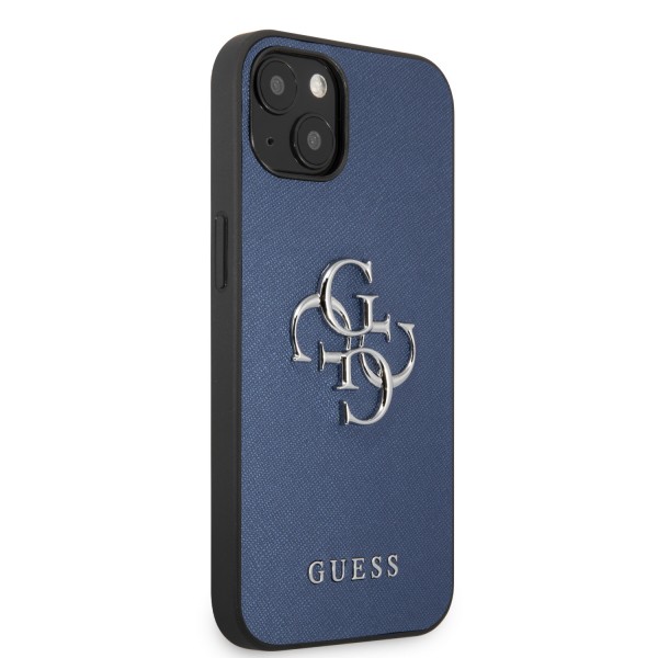 Guess “4G Logo Collection” Hard Case PU Leather Θήκη προστασίας από δερματίνη – iPhone 13 (Μπλε)