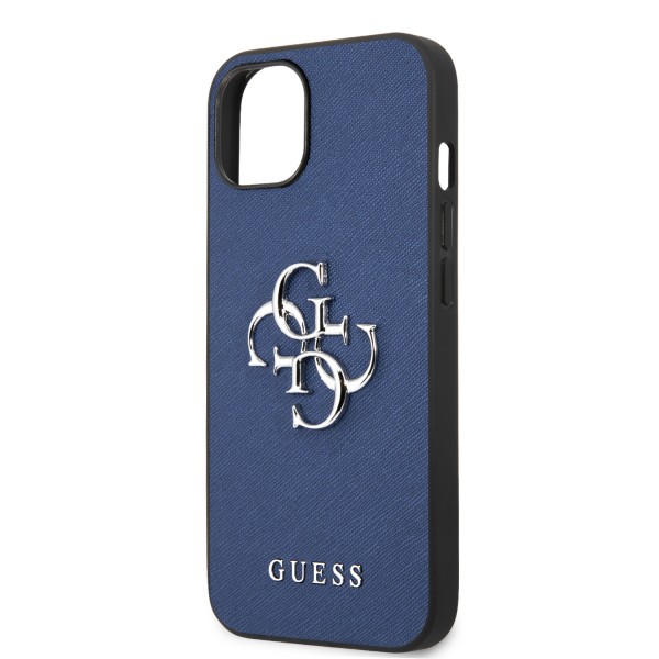 Guess “4G Logo Collection” Hard Case PU Leather Θήκη προστασίας από δερματίνη – iPhone 13 (Μπλε)