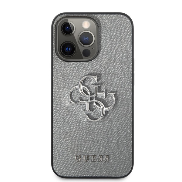 Guess “4G Logo Collection” Hard Case PU Leather Θήκη προστασίας από δερματίνη – iPhone 13 Pro Max (Γκρι)