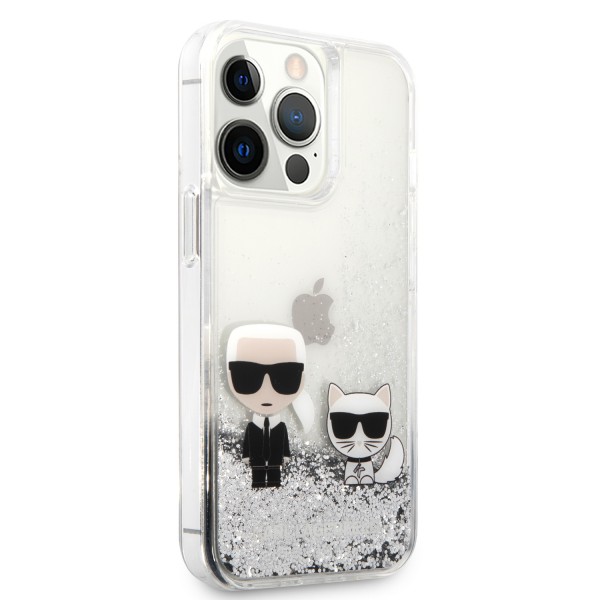 Karl Lagerfeld Transparent Hard Case Karl+Choupette Θήκη προστασίας – iPhone 13 Pro Max (Clear/Glitter Silver)