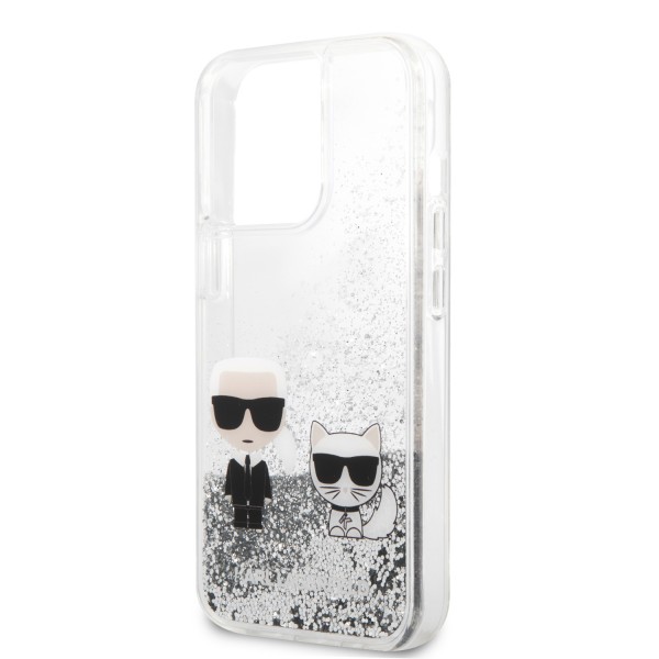 Karl Lagerfeld Transparent Hard Case Karl+Choupette Θήκη προστασίας – iPhone 13 Pro Max (Clear/Glitter Silver)