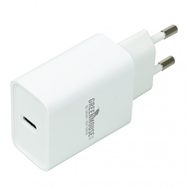 Wall Adapter USB-C Οικιακός φορτιστής PD 20W GreenMouse σε λευκό χρώμα - 46956678