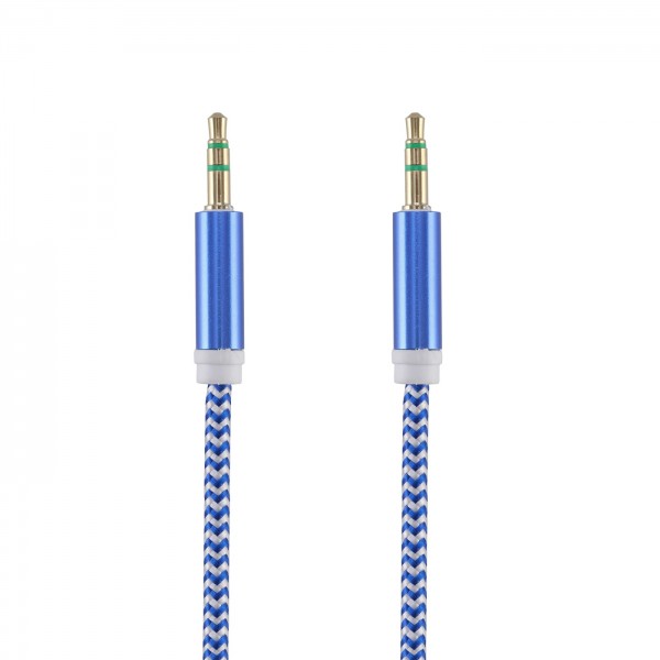 Tellur Auxiliary Audio Cable Στερεοφωνικό καλώδιο ήχου Αρσενικό/Αρσενικό μήκους 1 μέτρου σε μπλε