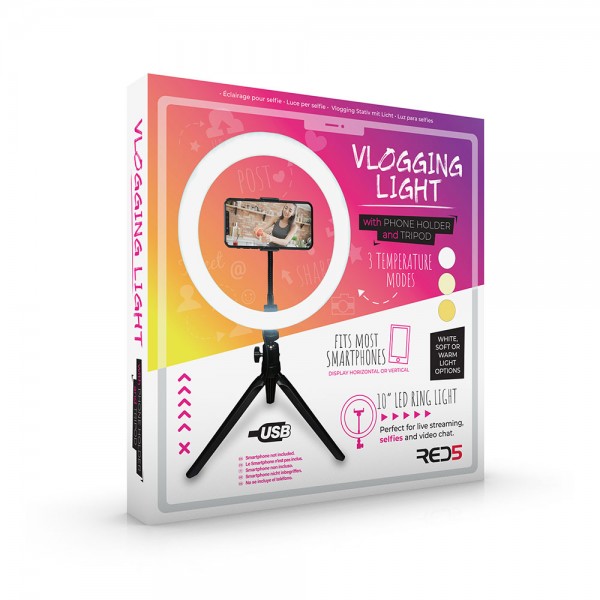 The Source Vlogging Light with Tripod White 10′