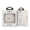 Guess Vintage Script Gold Logo Θήκη προστασίας από σιλικόνη για Apple Airpods 3 με χρυσή κρεμαστή καρδιά (Λευκή)