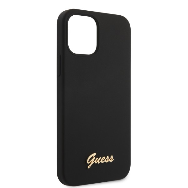 Guess “Vintage Script Gold Logo Collection” Σκληρή Θήκη προστασίας από σιλικόνη – Apple iPhone 12 Pro Max (Μαύρη)