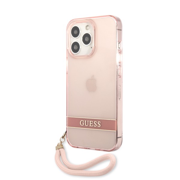 Guess Translucent Hard Case Θήκη προστασίας με διάφανο σχεδιασμό και κορδονάκι χειρός – iPhone 13 Pro Max