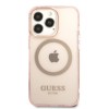 Guess Translucent MagSafe Compatible Back Cover Διάφανη Θήκη προστασίας συμβατή με MagSafe – Apple iPhone 13 Pro (Ροζ)