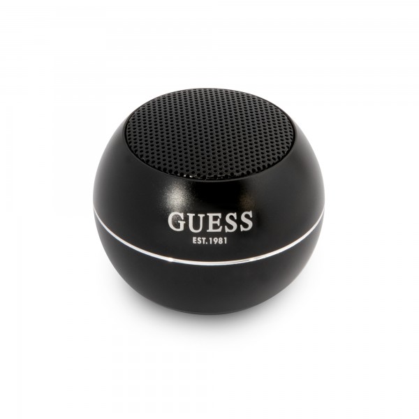 Guess Mini Φορητό Αλουμινένιο Ηχείο Bluetooth 3W με 4 ώρες αυτονομία (μαύρο)