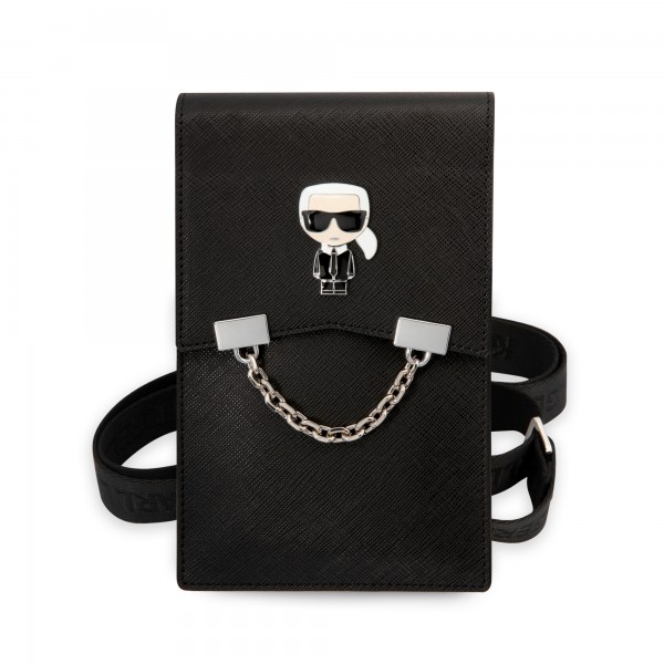 Karl Lagerfeld Wallet Ikonik Chain Bag Τσαντάκι clutch κατάλληλο για smartphone (Black - KLWBSAIPCK)