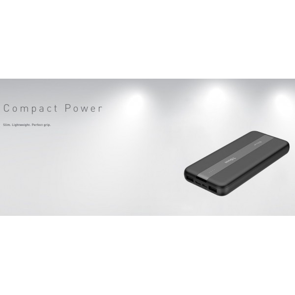 Tellur Powerbank PBC103 10.000mAh σε μαύρο χρώμα με 1x USB-C & 2x USB-A (TLL158301)