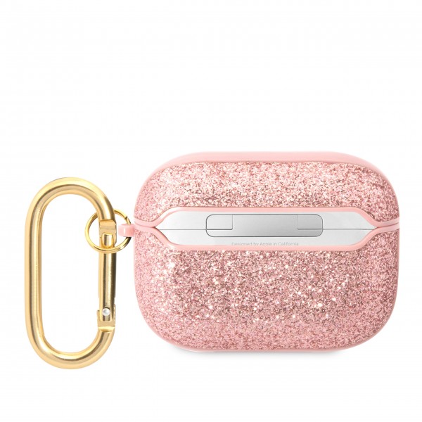 Guess Glitter Flakes Case Θήκη προστασίας από σιλικόνη για Apple Airpods Pro (Glitter Pink)