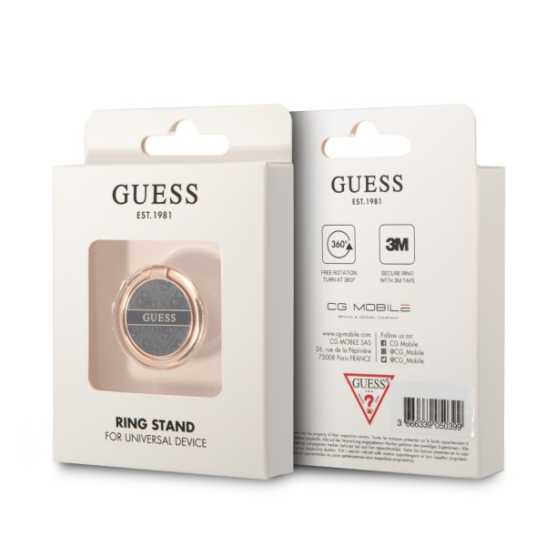 Guess 4G Ring Stand Μοντέρνο Pop Holder για smartphone σε μαύρο/καφέ/χρυσό