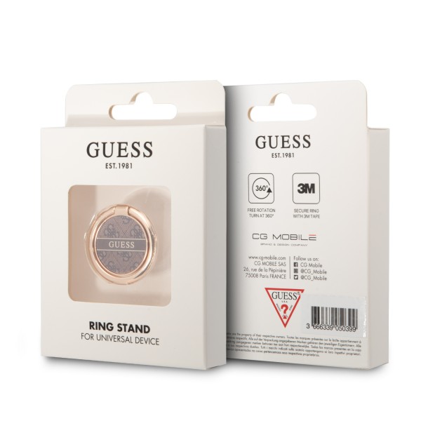 Guess 4G Ring Stand Μοντέρνο Pop Holder για smartphone σε καφέ/χρυσό