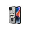 Karl Lagerfeld Glitter Flakes Case with Ikonik Patch and Metal Logo Θήκη προστασίας από σιλικόνη – iPhone 14 Plus (Glitter Silver) #KLHCP14MGFKPG