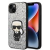 Karl Lagerfeld Glitter Flakes Case with Ikonik Patch and Metal Logo Θήκη προστασίας από σιλικόνη – iPhone 14 Plus (Glitter Silver) #KLHCP14MGFKPG