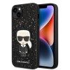 Karl Lagerfeld Glitter Flakes Case with Ikonik Patch and Metal Logo Θήκη προστασίας από σιλικόνη – iPhone 14 Plus (Glitter Black) #KLHCP14MGFKPK