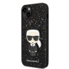 Karl Lagerfeld Glitter Flakes Case with Ikonik Patch and Metal Logo Θήκη προστασίας από σιλικόνη – iPhone 14 Plus (Glitter Black) #KLHCP14MGFKPK