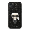 Karl Lagerfeld Glitter Flakes Case with Ikonik Patch and Metal Logo Θήκη προστασίας από σιλικόνη – iPhone 14 Plus (Glitter Black) #KLHCP14MGFKPK