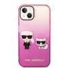 Karl Lagerfeld Ikonik Gradient Transparent Case Karl and Choupette Θήκη προστασίας από σιλικόνη – iPhone 14 (Clear / Gradient Pink)