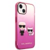 Karl Lagerfeld Ikonik Gradient Transparent Case Karl and Choupette Θήκη προστασίας από σιλικόνη – iPhone 14 (Clear / Gradient Pink)