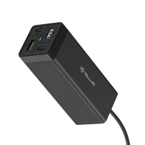 Tellur Universal (EU/UK/US) AC Charger PDHC2 με υποστήριξη Quick Charge 3.0 Φορτιστής τεσσάρων θυρών (2xPowerDelivery + 2x Quick Charge 3.0), σε μαύρο χρώμα