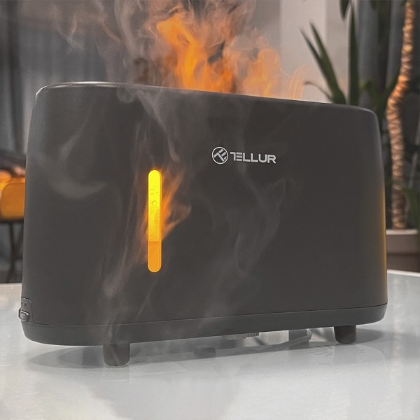 Tellur Flame Aroma Diffuser Ηλεκτρονικός υγραντήρας τηλεχειριζόμενος σε σκούρο γκρι χρώμα (TLL441131)