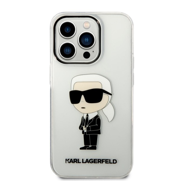 Karl Lagerfeld Ikonik Back Cover Case Karl Διάφανη θήκη προστασίας από TPU / PC – iPhone 14 Pro (Clear)