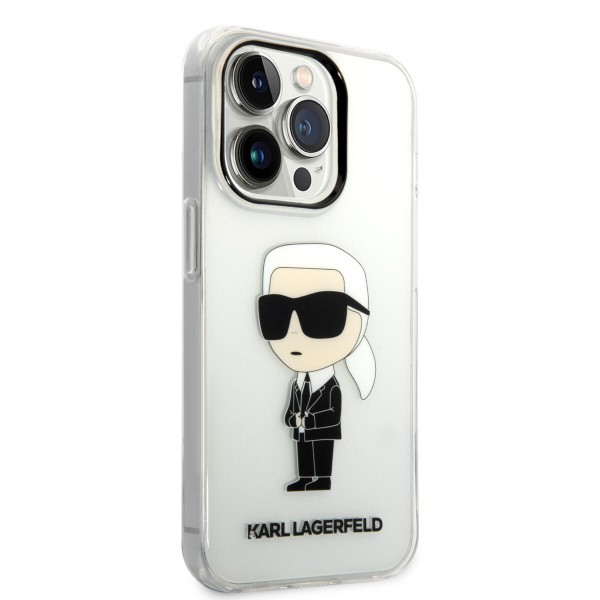 Karl Lagerfeld Ikonik Back Cover Case Karl Διάφανη θήκη προστασίας από TPU / PC – iPhone 14 Pro (Clear)