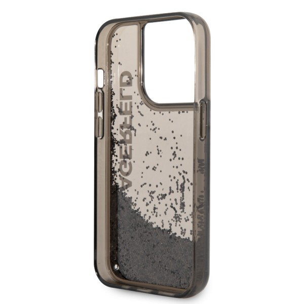 Karl Lagerfeld Liquid Glitter Translucent Case Elongated Logo Θήκη προστασίας – iPhone 14 Pro (Clear Black/Glitter)