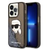 Karl Lagerfeld Ikonik Case Karl's Head Θήκη προστασίας από σκληρό πλαστικό – iPhone 14 Pro (Clear Black/Glitter)