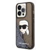 Karl Lagerfeld Ikonik Case Karl's Head Θήκη προστασίας από σκληρό πλαστικό – iPhone 14 Pro (Clear Black/Glitter)