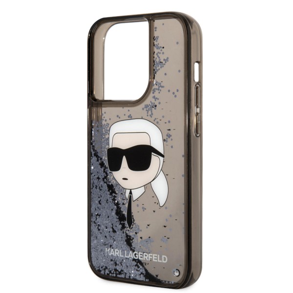 Karl Lagerfeld Ikonik Case Karl's Head Θήκη προστασίας από σκληρό πλαστικό – iPhone 14 Pro (Clear Black/Glitter)