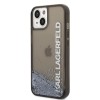 Karl Lagerfeld Liquid Glitter Translucent Case Elongated Logo Θήκη προστασίας – iPhone 14 Plus (Clear Black/Glitter)