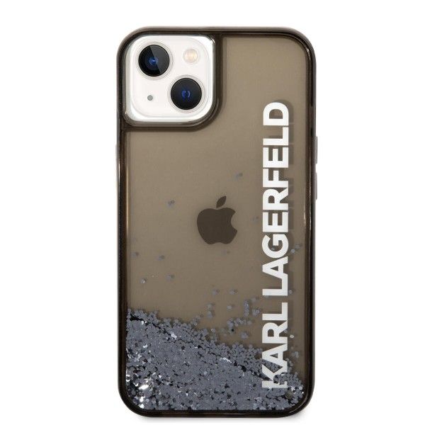 Karl Lagerfeld Liquid Glitter Translucent Case Elongated Logo Θήκη προστασίας – iPhone 14 Plus (Clear Black/Glitter)