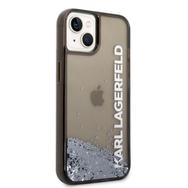 Karl Lagerfeld Liquid Glitter Translucent Case Elongated Logo Θήκη προστασίας – iPhone 14 Plus (Clear Black/Glitter)