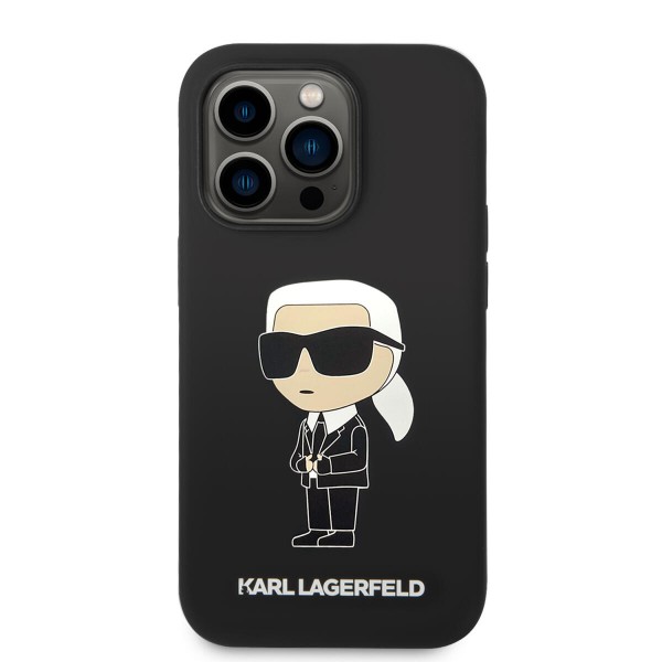 Karl Lagerfeld NFT Ikonik Magsafe Silicone Case Karl Θήκη προστασίας με ενσωματωμένο δαχτυλίδι MagSafe – iPhone 14 Pro (Black)