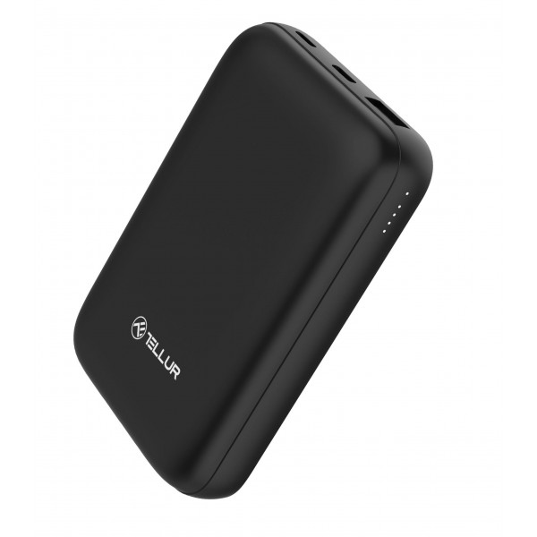 Tellur Compact Pro WPD101 Μαγνητικό Φορητό Power Bank 10.000mAh σε μαύρο χρώμα (TLL158381)